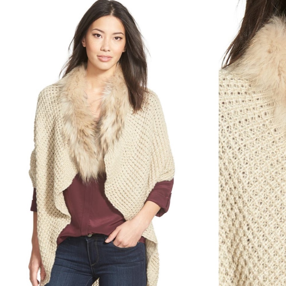 Linda Richards Drape Front Raccoon Mohair Sweater